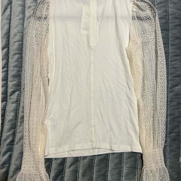 ME+EM Cream Ruffled Ribbed Long Sleeve Blouse - Picture 2 of 8